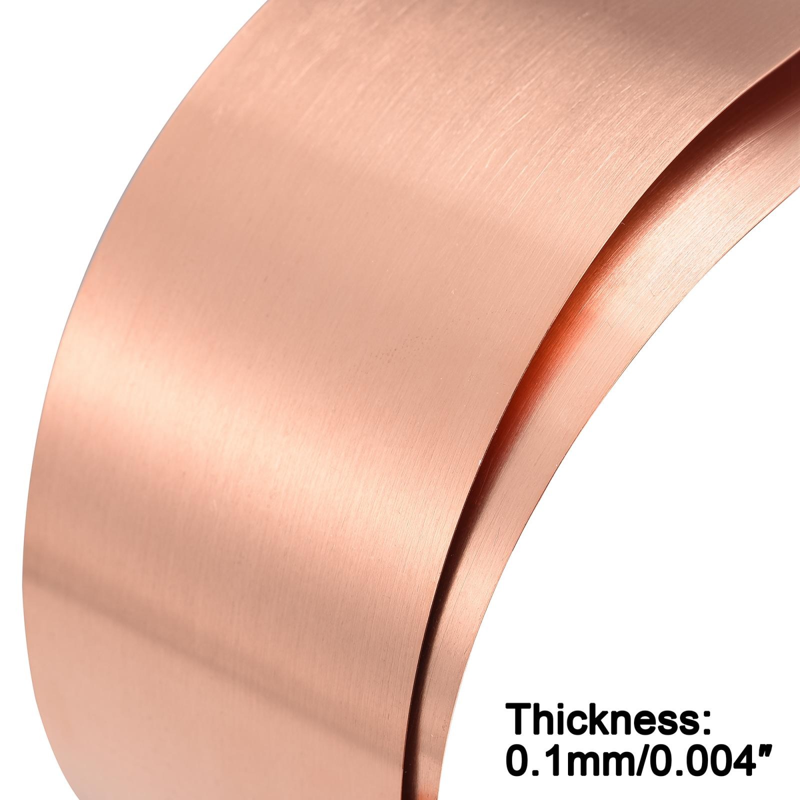 2pcs Copper Sheet Roll Metal Foil Plate 39.4″ x 2″ x 0.004″