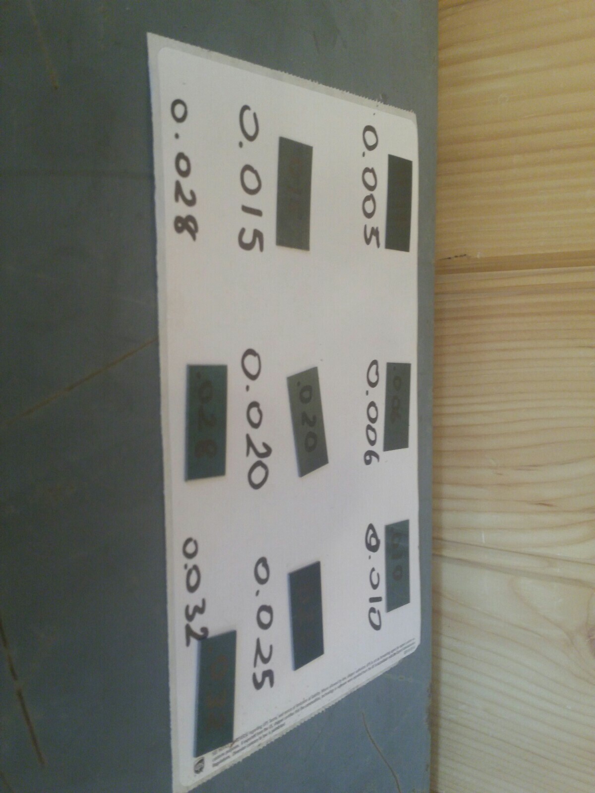 Blue tempered 1/2″ x 1″ Shim Assortment .005 .006 .010 .015 .020 .025 .028 .032