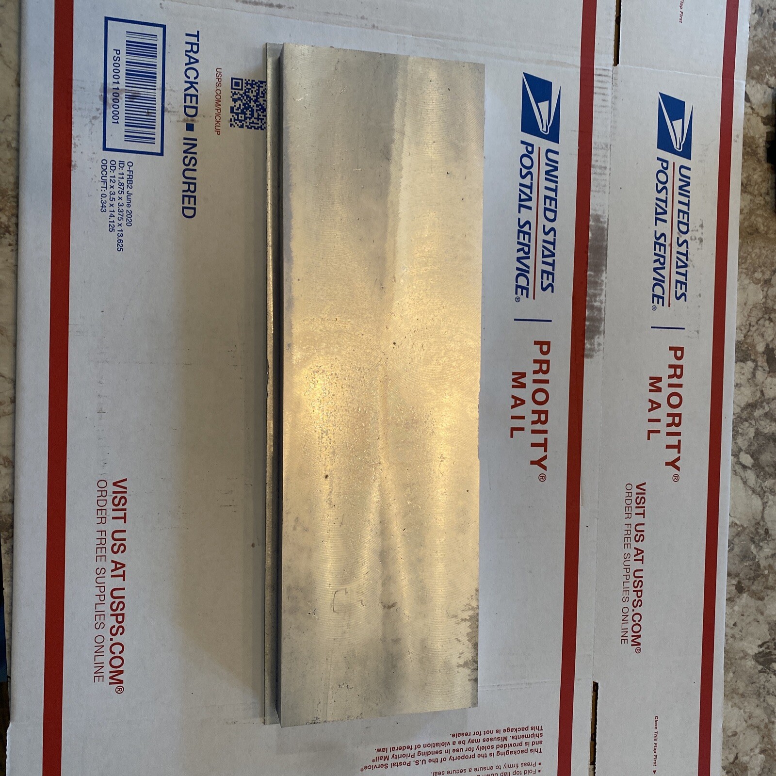 KAISER aluminum plate 6061-T651 3/4″ X 13” X 4″ Made In USA