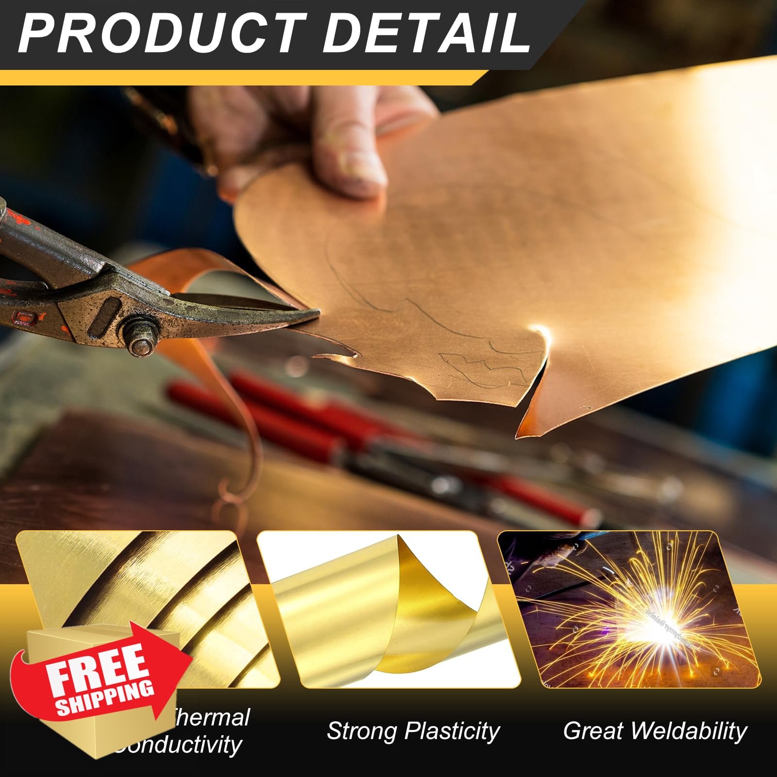 uxcell 800″x2″x0.0004″ Brass Foil Roll