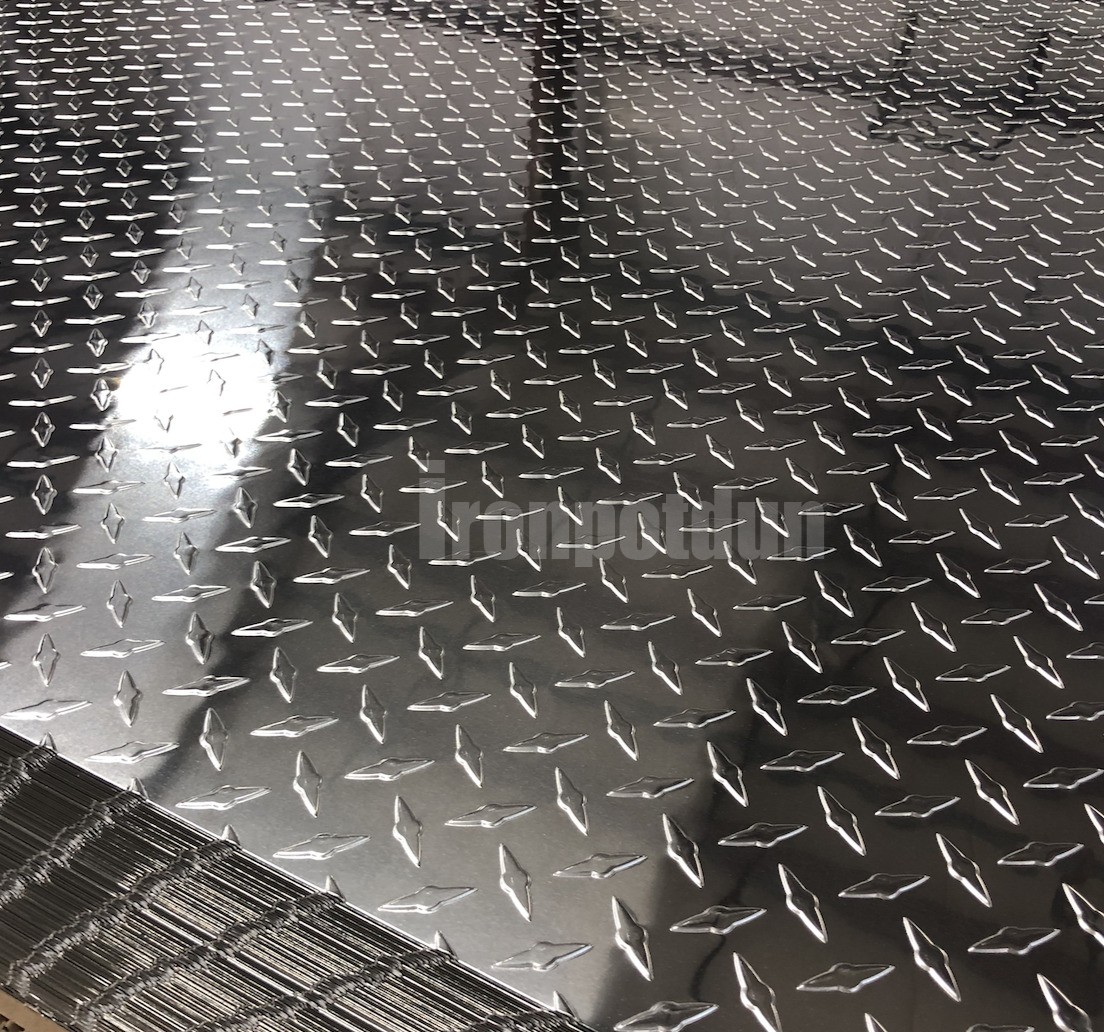 48″x 96″x .04″ Aluminum Diamond Plate 3003 Plate Sheet For Trailer, RV, Garages