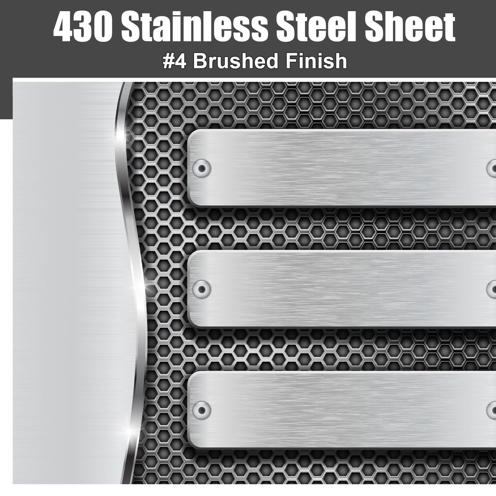 430 Stainless Steel Sheet 48″x96″ 24GA Brushed Metal Panel for Kitchen, Garage,