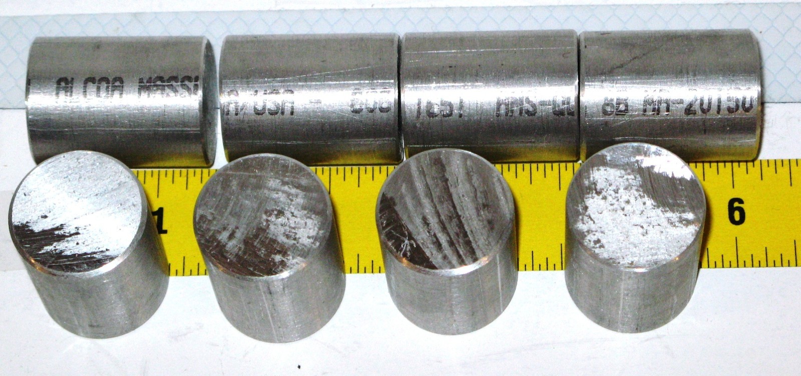 8 piece 1-1/8 dia x 1-1/2 aluminum rod cylinder(s) Made in USA ALCOA Massena NY