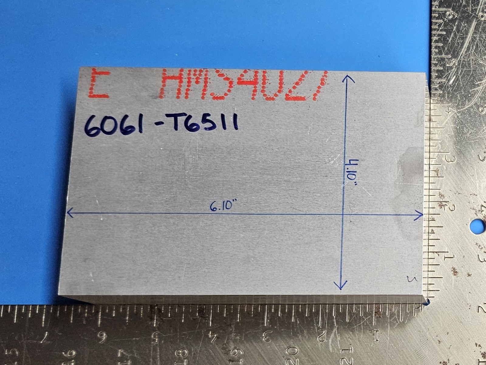 6061-T6511 Aluminum Billet/Block 6.10″ x 4.10″ x 1.51″ Aircraft Grade USA
