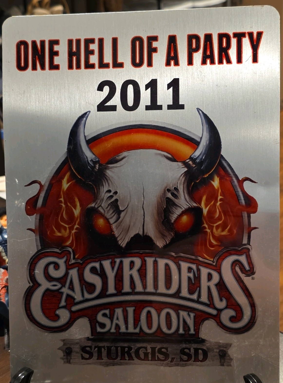EasyRiders Saloon Sturgis SD 2011 Aluminum Metal Sign/Plate 9 x 12 in