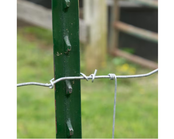 Green Steel Fence T-Post 6 ft 1-3/4×3-1/2 Anchor Plate No-Rust Studded