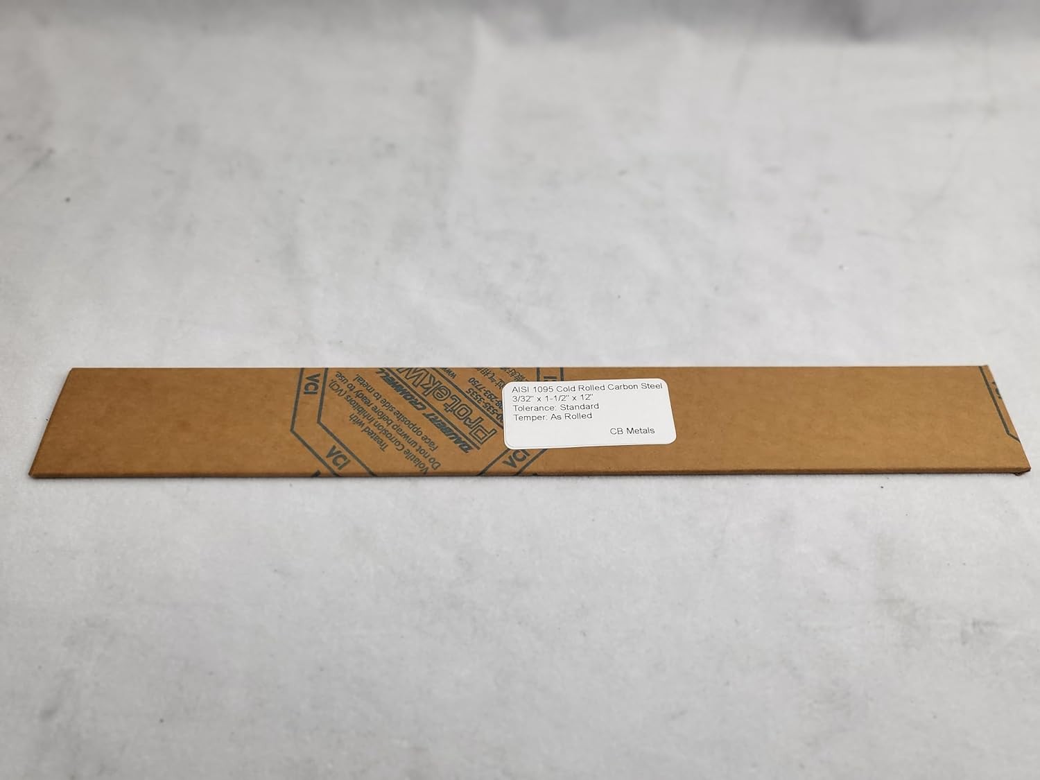 1095 Cold Rolled Carbon Steel 3/32″ x 1.5″, 12″ bar, Knife Making Stock, Billet