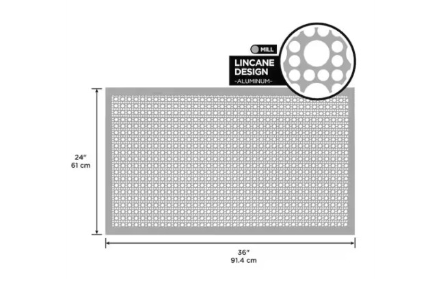 Lincane Aluminum Sheet Metal 24 In x 36 In Silver Perforated Decorative Mill