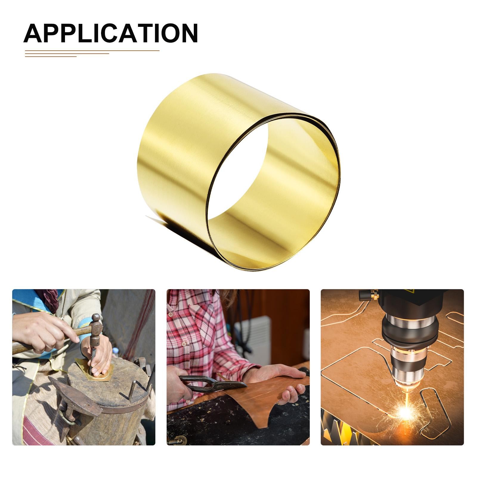 1000mm x 50mm x 0.1mm Brass Sheets Good for Making Machinery