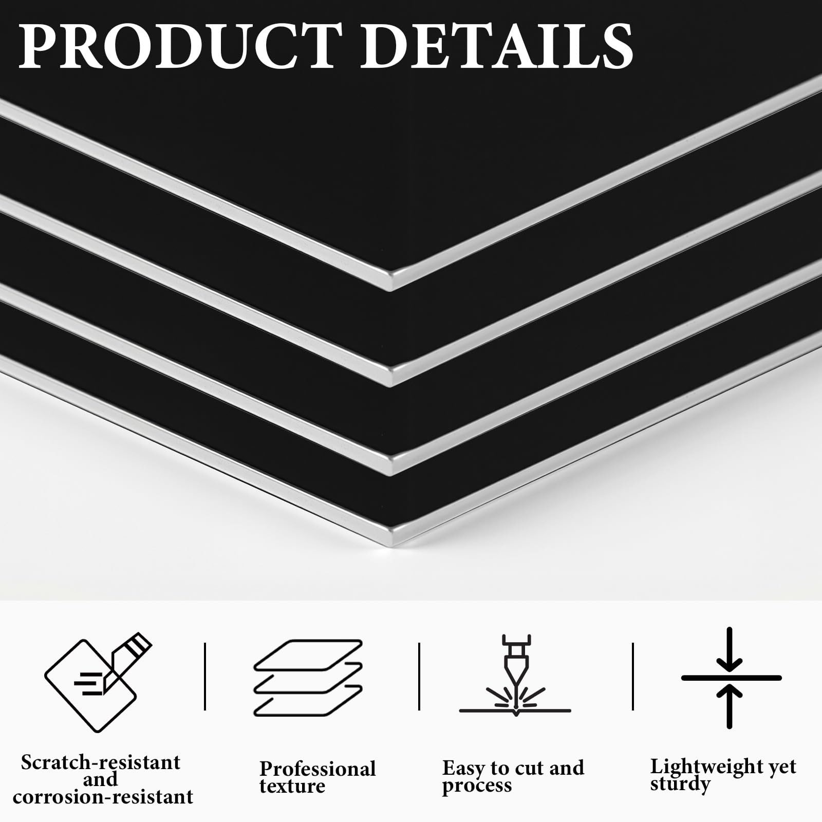 4 Pcs Black Anodized Aluminum Sheet 6″x12″x1/32 (0.8mm) Rectangle Metal Plate…
