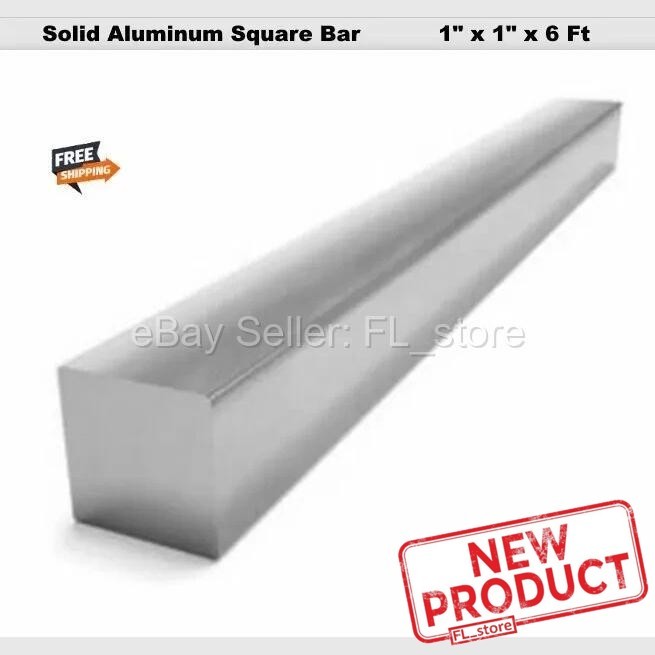 Solid Square Stock Aluminum Alloy 1″ x 1″ x 72″ 6 Feet Sheet 6061 Long Bar NEW