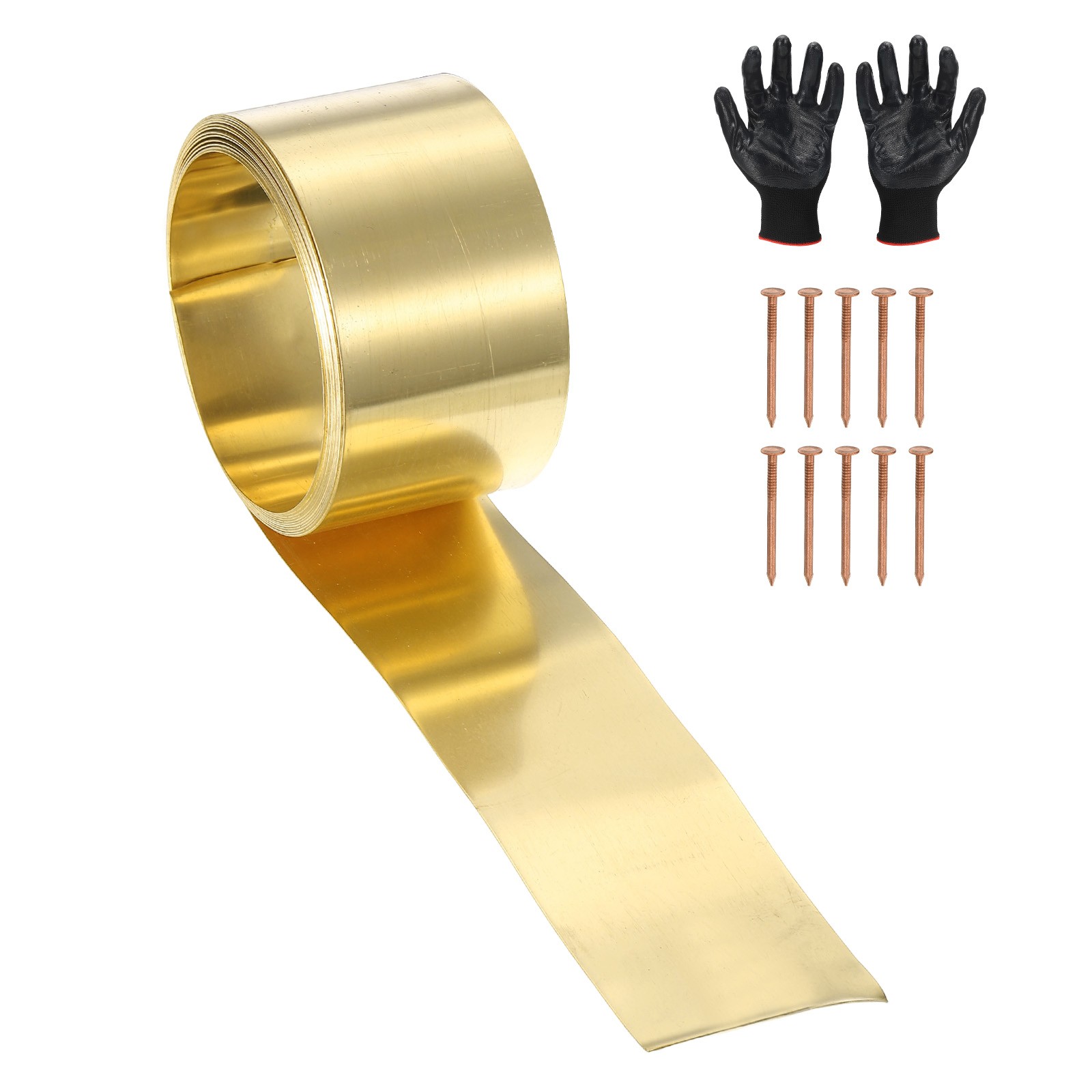 Brass Sheet Roll 2″ x 10 ft 24 Gauge(0.5mm) Thickness DIY (1 Pack, Brassy)