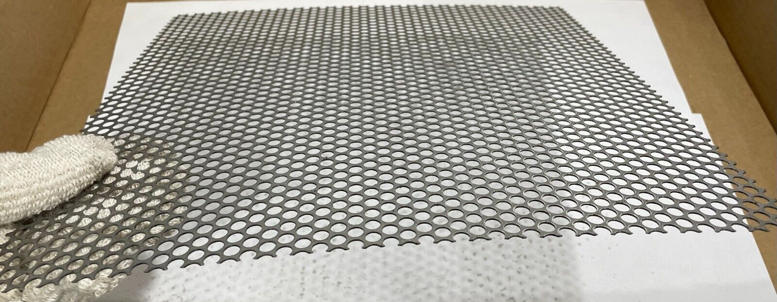 Perforated 304L SS sheet 13″ x 13″ [.036″ x .250″ x .312″] *Made in USA*