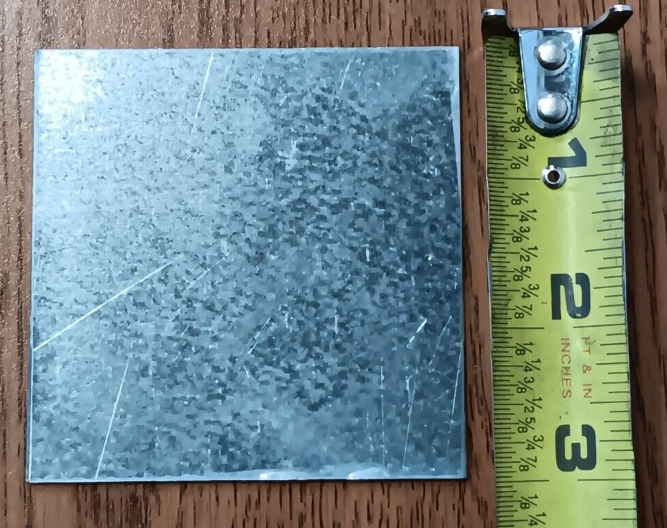 20PCS GALVANIZED G90 STEEL, 20GA (.035) 3″X3″, SCRAP, WELDING