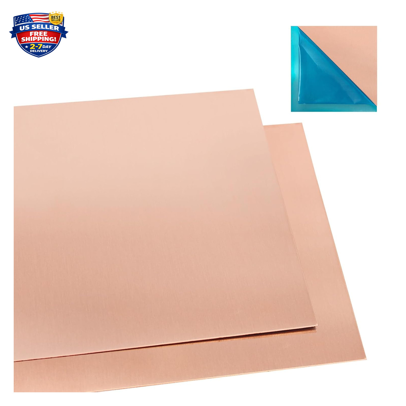 2 Pcs Copper Sheets 99.9% Pure 4×4 Inches 24 Gauge for Crafts Electronics Repair