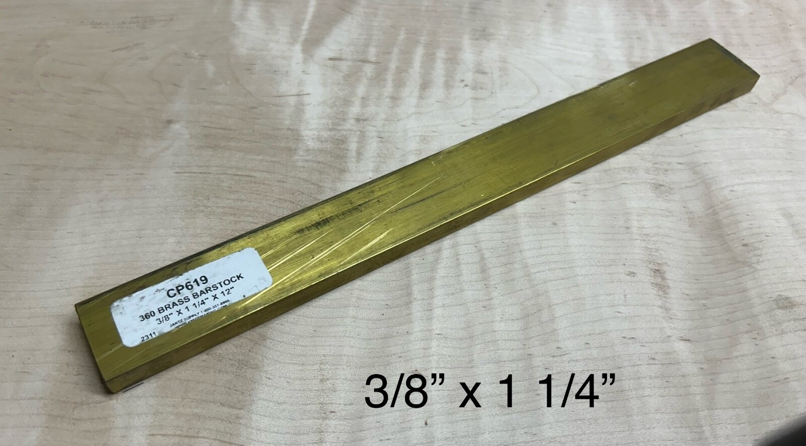 C360 Solid Brass Flat Bar Stock 12″ long 3/8″ x 1.25″ milling plate diy knife