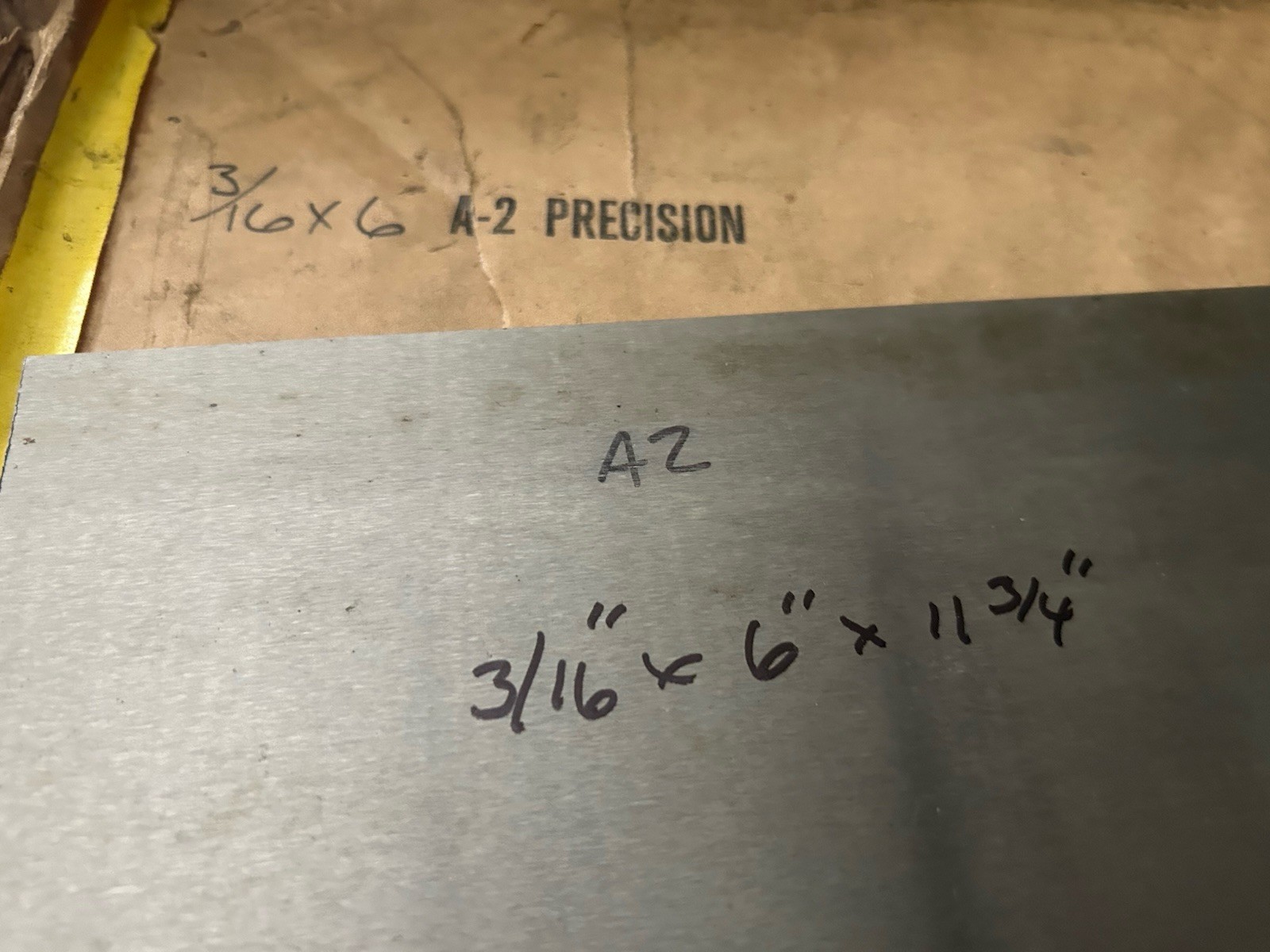 A2 Tool Steel, 3/16” x 6” x 11-3/4″, Flat Ground Bar, Machine Stock