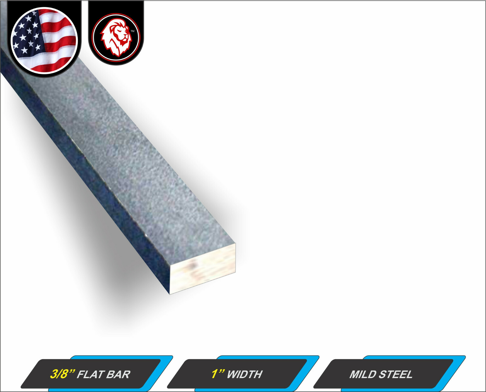 3/8″ x 1″ Steel Flat Bar – Metal Stock – Mild Steel – 96″ Long (8-ft)