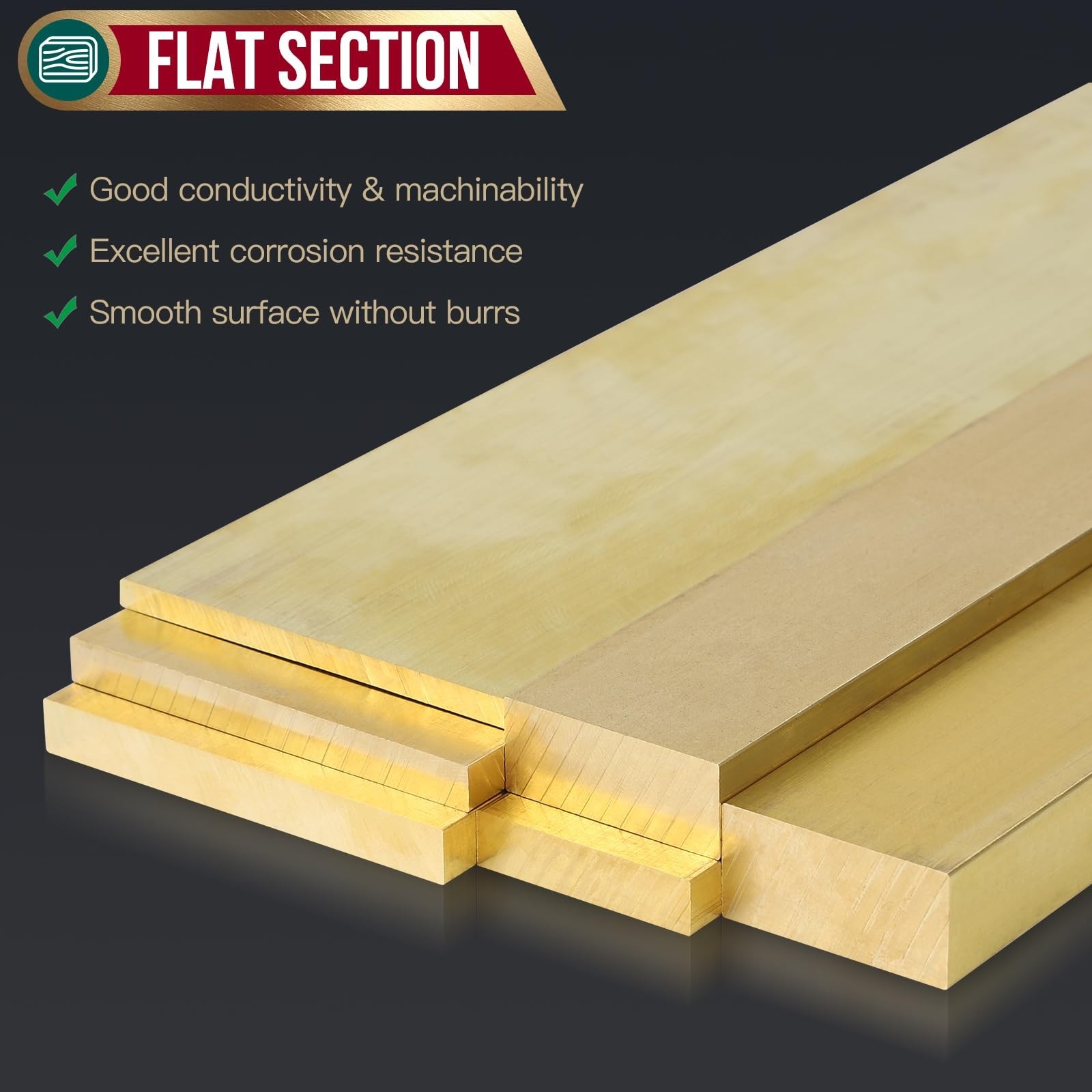 Solid Brass Flat Bar Blank 1/8” x 2” x 12” – C360 Thin Plate Mill Stock