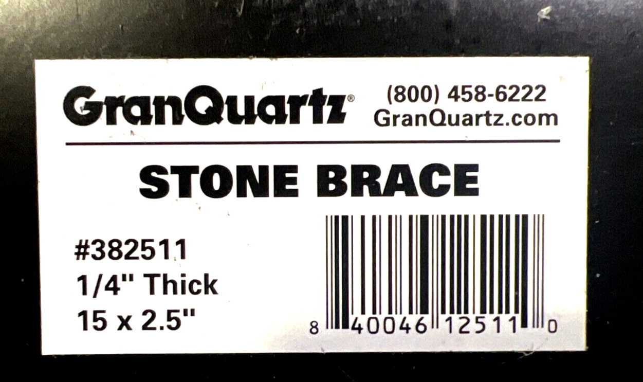 GRANQUARTZ 382508 BLACK STONE BRACE 1/4″ Thick x 15″ x 2.5″ (3-Pack)