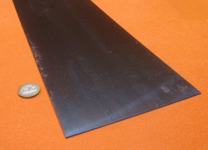1095 Hard Blue Tempered Spring Steel Shim .010″ Thick x 6.00″ Wide x 12″ Long