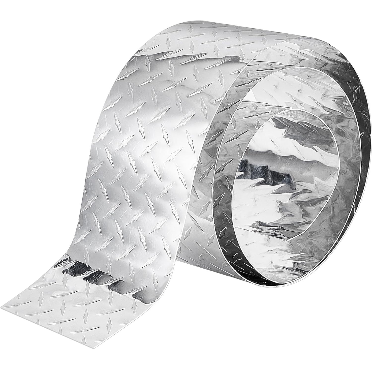 Aluminum Diamond Plate Sheet 6” x 8′ Heavy Duty 0.04” Thick Silver Tread