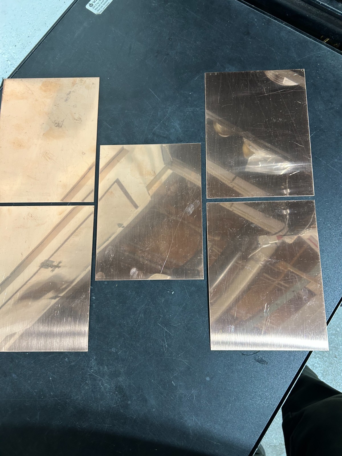 5 – COPPER FLAT PLATES 8”H x 6″ W 24 gauge 110 SHEET light scratches MADE IN USA