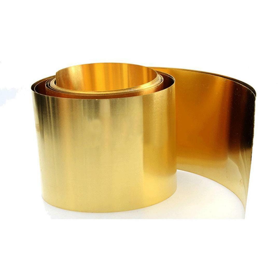 US Stock 0.05mm x 100mm x 1000mm H62 Brass Metal Thin Sheet Foil Plate Roll
