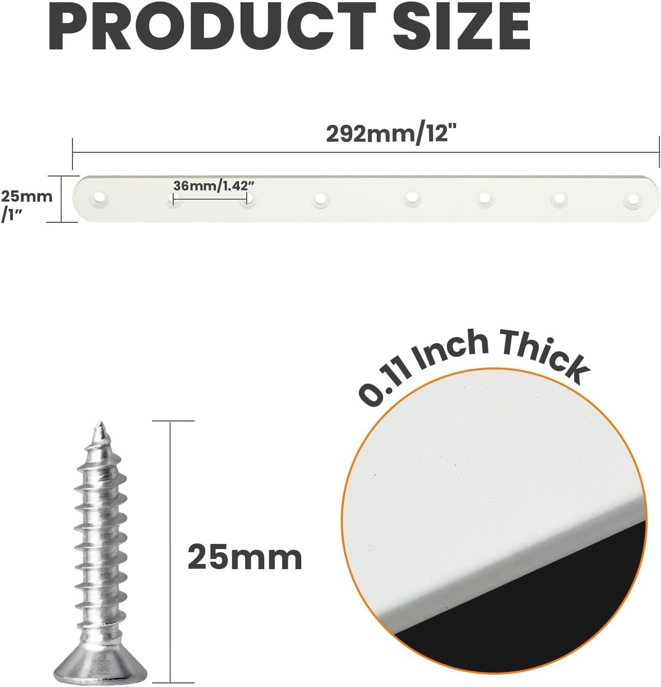 Elegant 12-Inch White Stainless Steel Flat Plates for Home Furniture Repairs