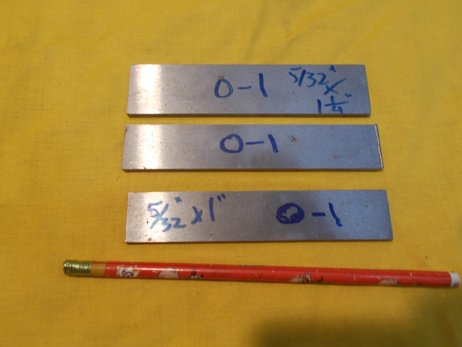 3 pc LOT of O-1 TOOL STEEL FLAT STOCK machine shop bar ground die 5/32″ THICK