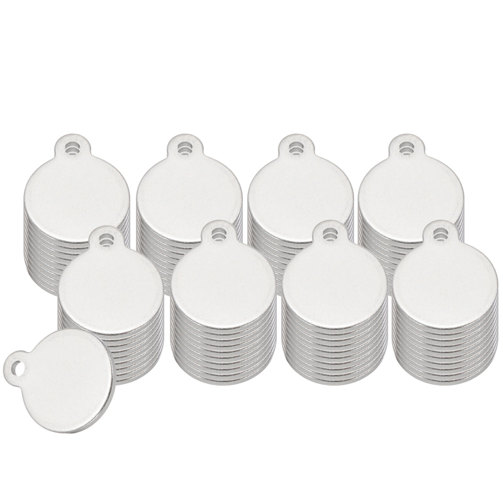 120 Pcs 3/8 Inch Round Metal Stamping Blanks, Silver Tone Blank Tags
