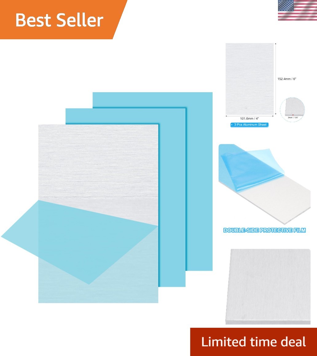 Versatile 6061 T651 Aluminum Sheets – 4×6 IN, Ideal for Engineering and Crafting