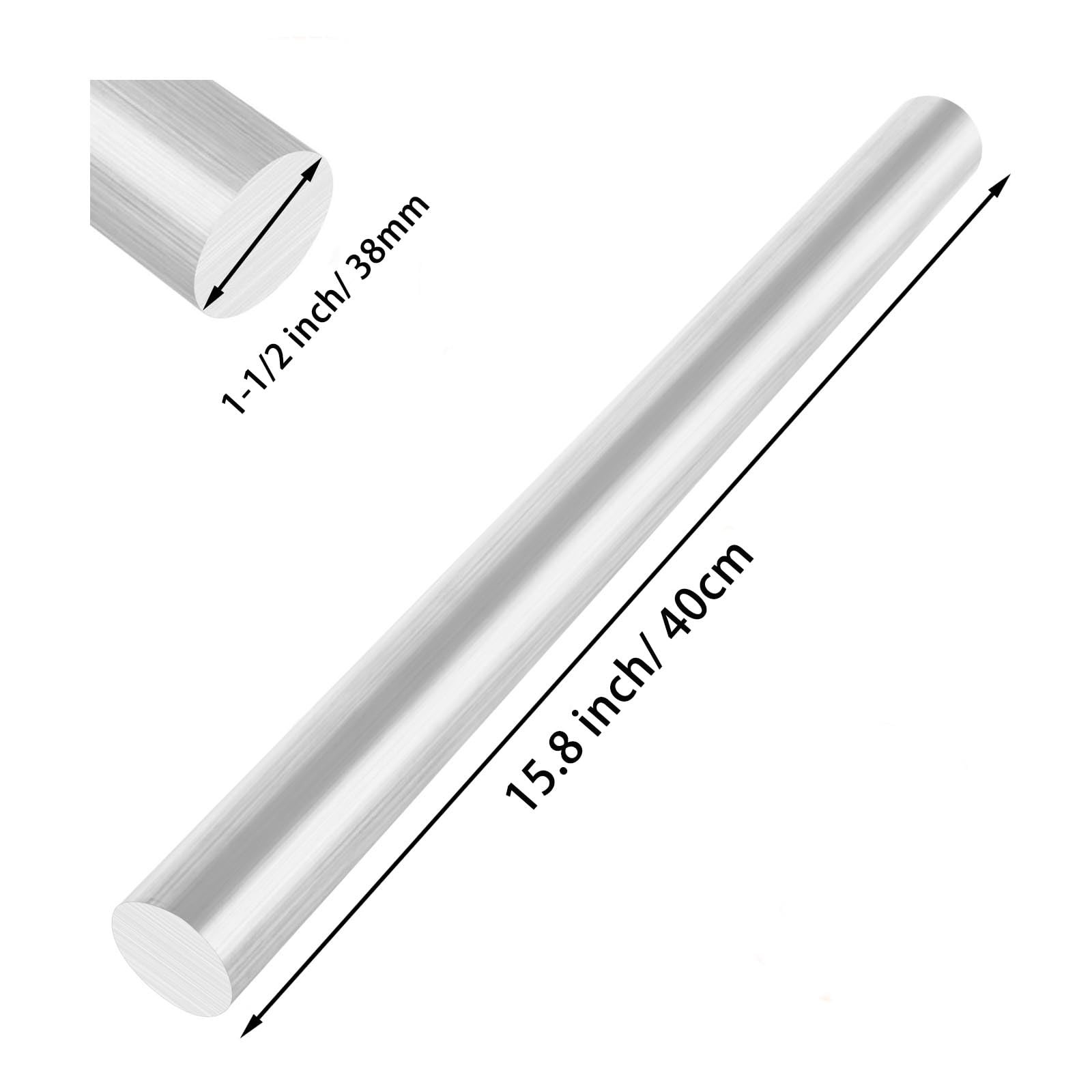 2 PCS 11/2 Inch Aluminum Rod Round Bar Stock 6061 Extruded Lathe 16 Inch