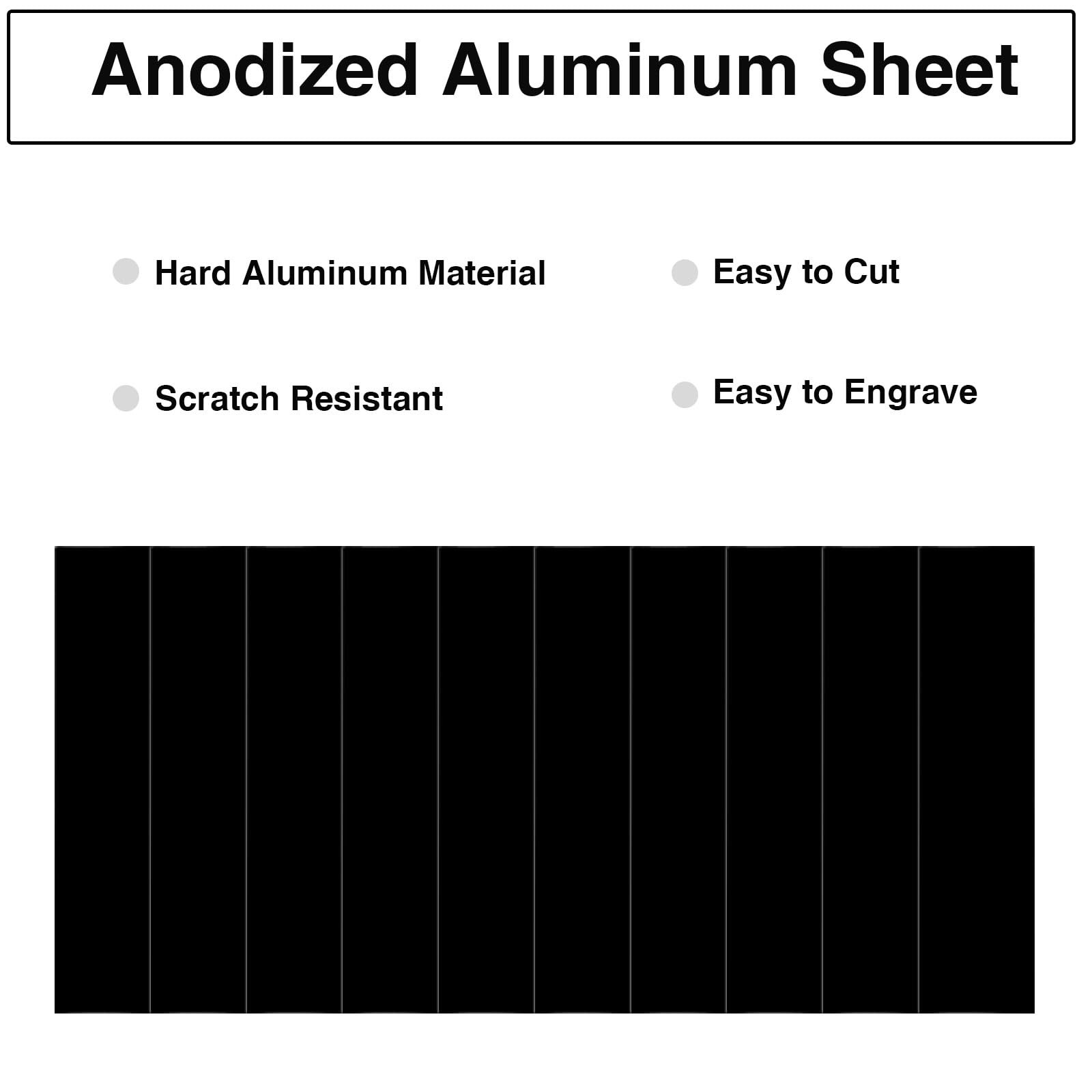 2 PCS Black Anodized Aluminum Sheet 8×2 Inch Metal Plate For Engraving
