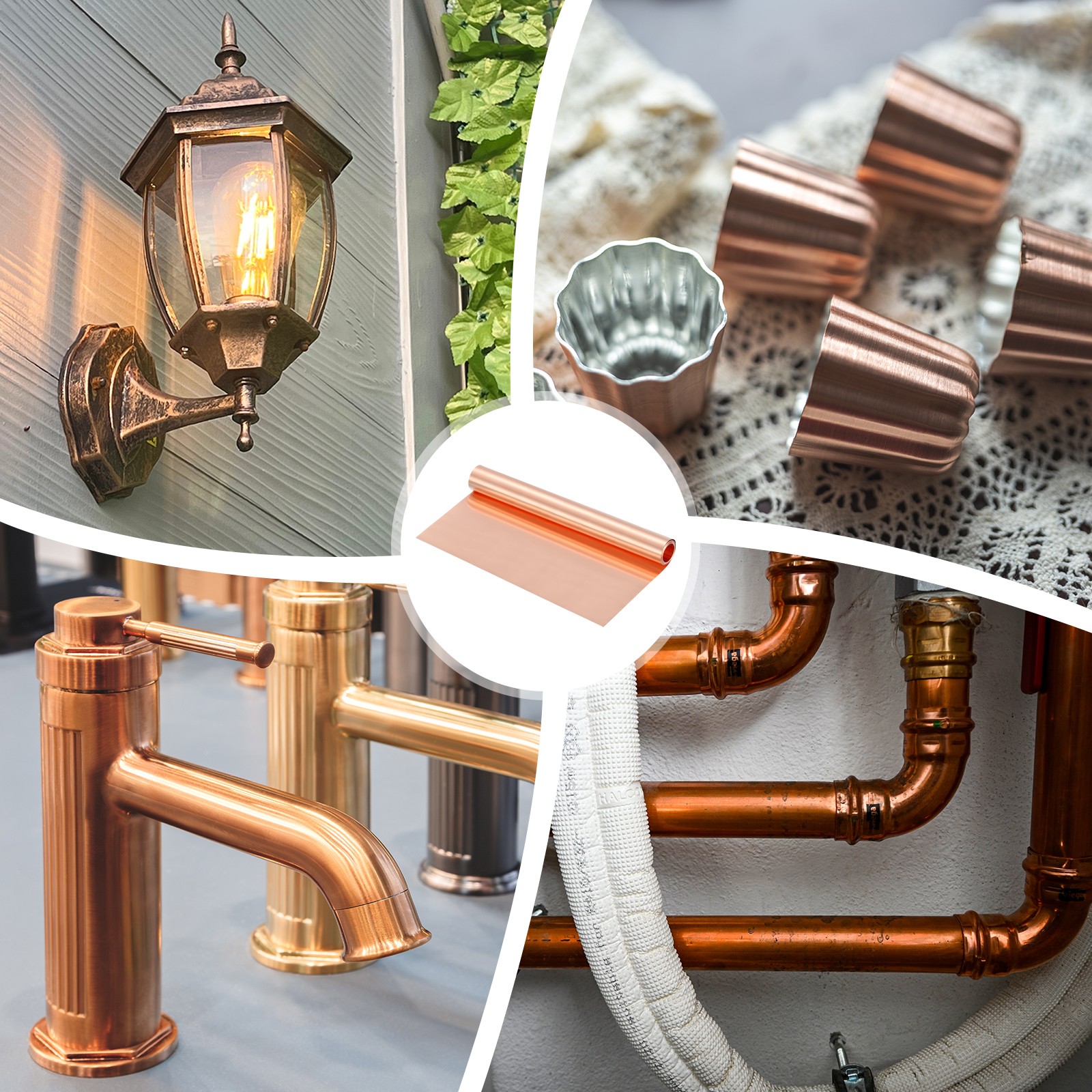 Pure Copper Sheet Roll, 0.05mm 29Ga Thick T2 10Ft x 8in Copper Strip for Craft