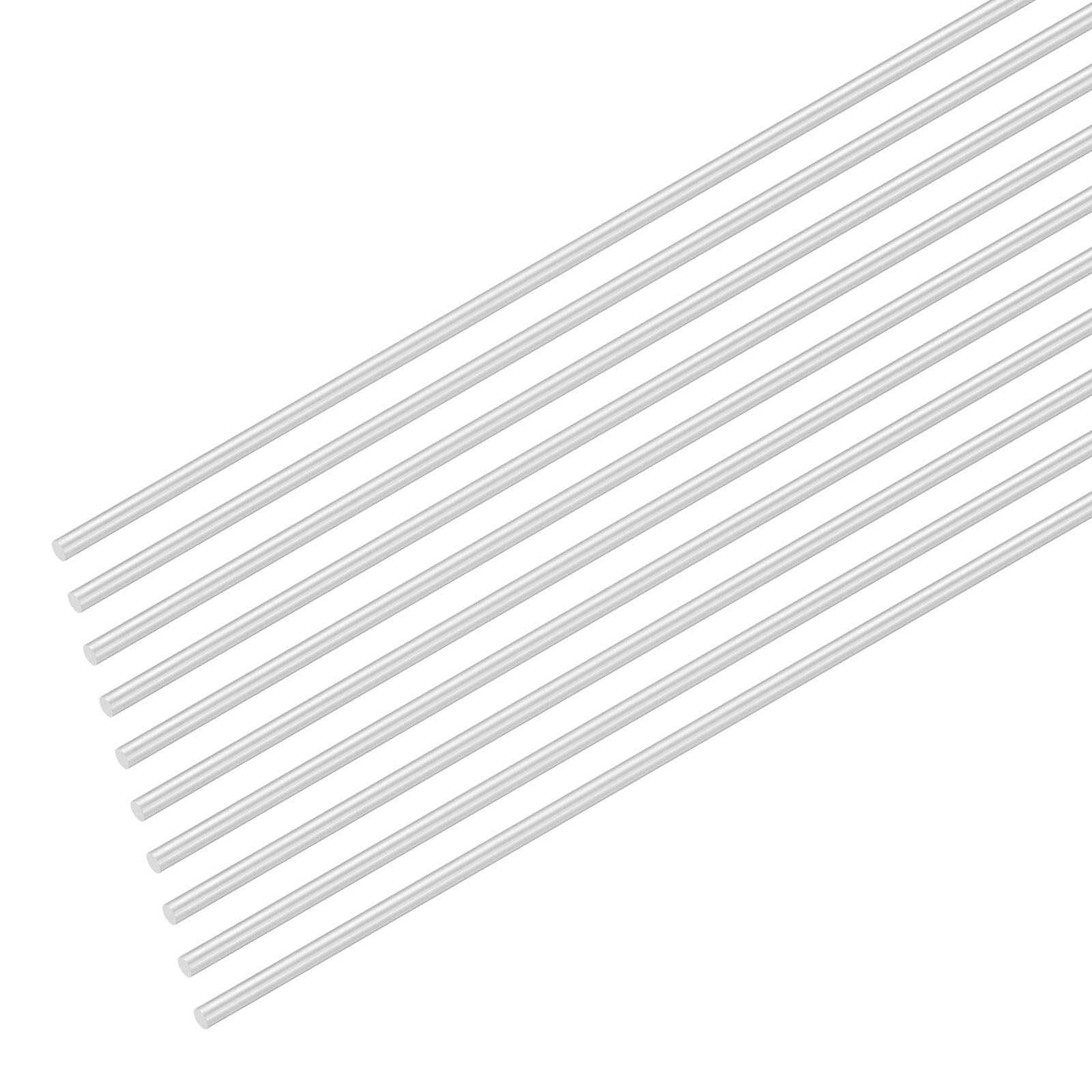 M METERXITY 20-Pack Round Aluminum Rod, 2mm (1/12″) Dia 200mm 1mm, Silver