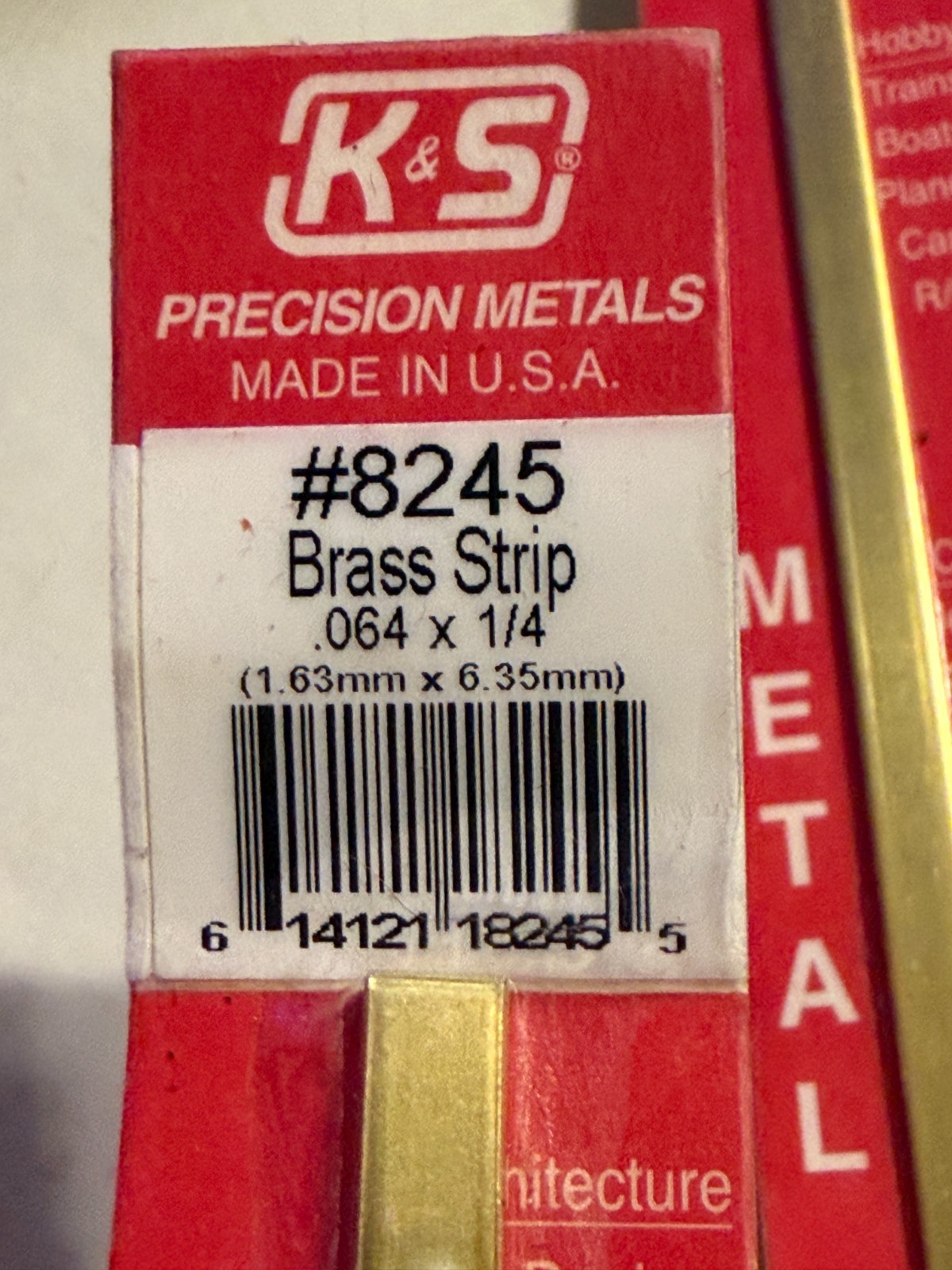 3 Packages K & S Precision Metals 8245 .064×1/4×12 Brass Strip Metal – NEW