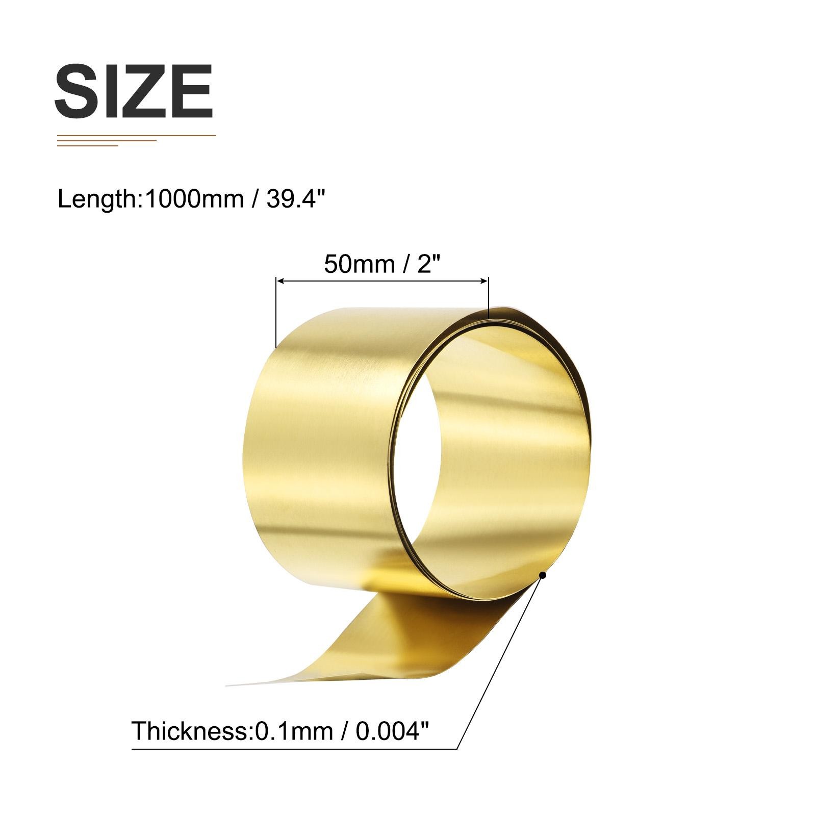 1000mm x 50mm x 0.1mm Brass Sheets Good for Making Machinery