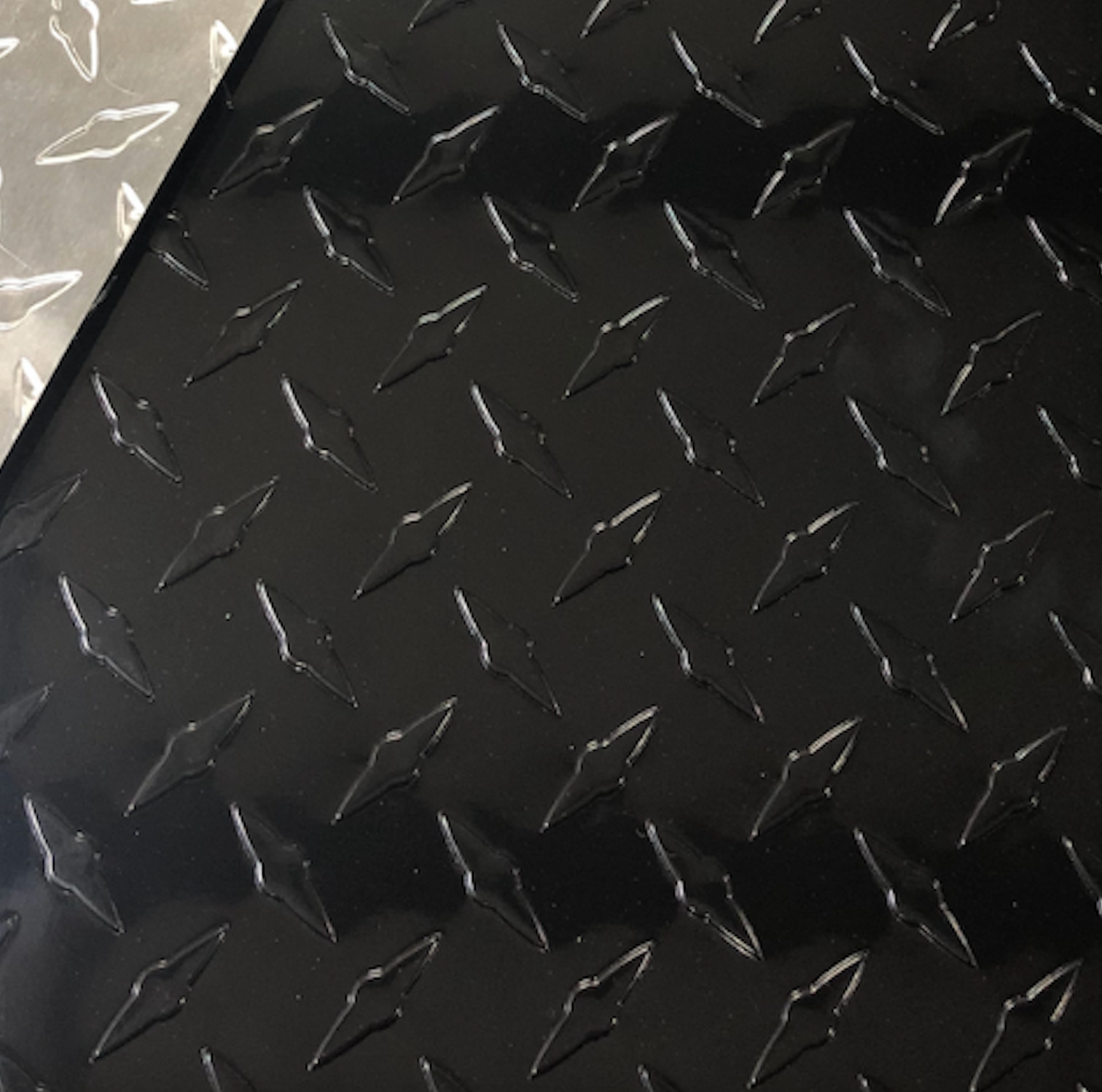 12″ x 24” Black Gloss Aluminum Diamond Sheet – .025” Thick ( 1/40″)- Trim Accent