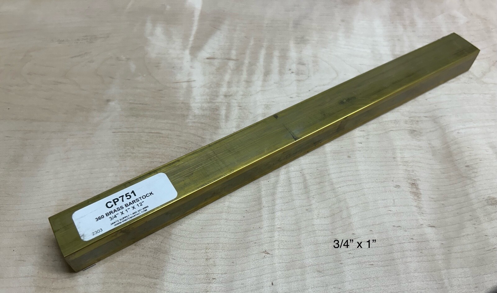 C360 Solid Brass Flat Bar Stock 12″ long 3/4″ x 1″ milling plate diy knife