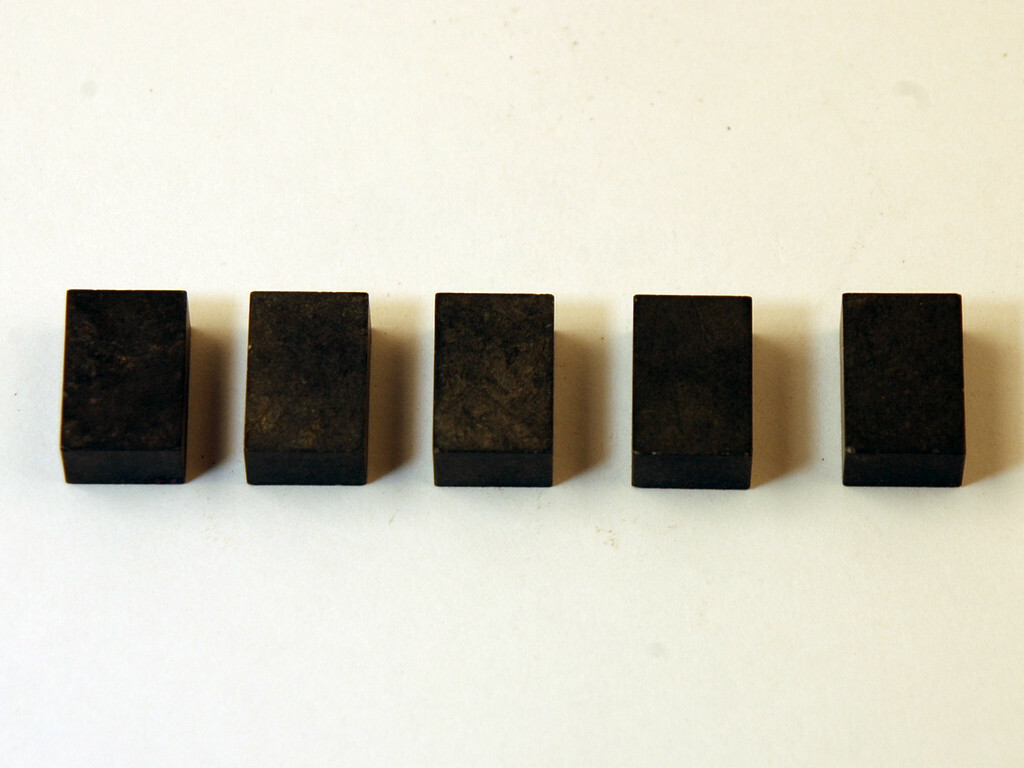 .260 X .385 X .575 (LOT OF 5) CARBIDE BLANKS GRADE UNKNOWN (E-3-4-1-20)