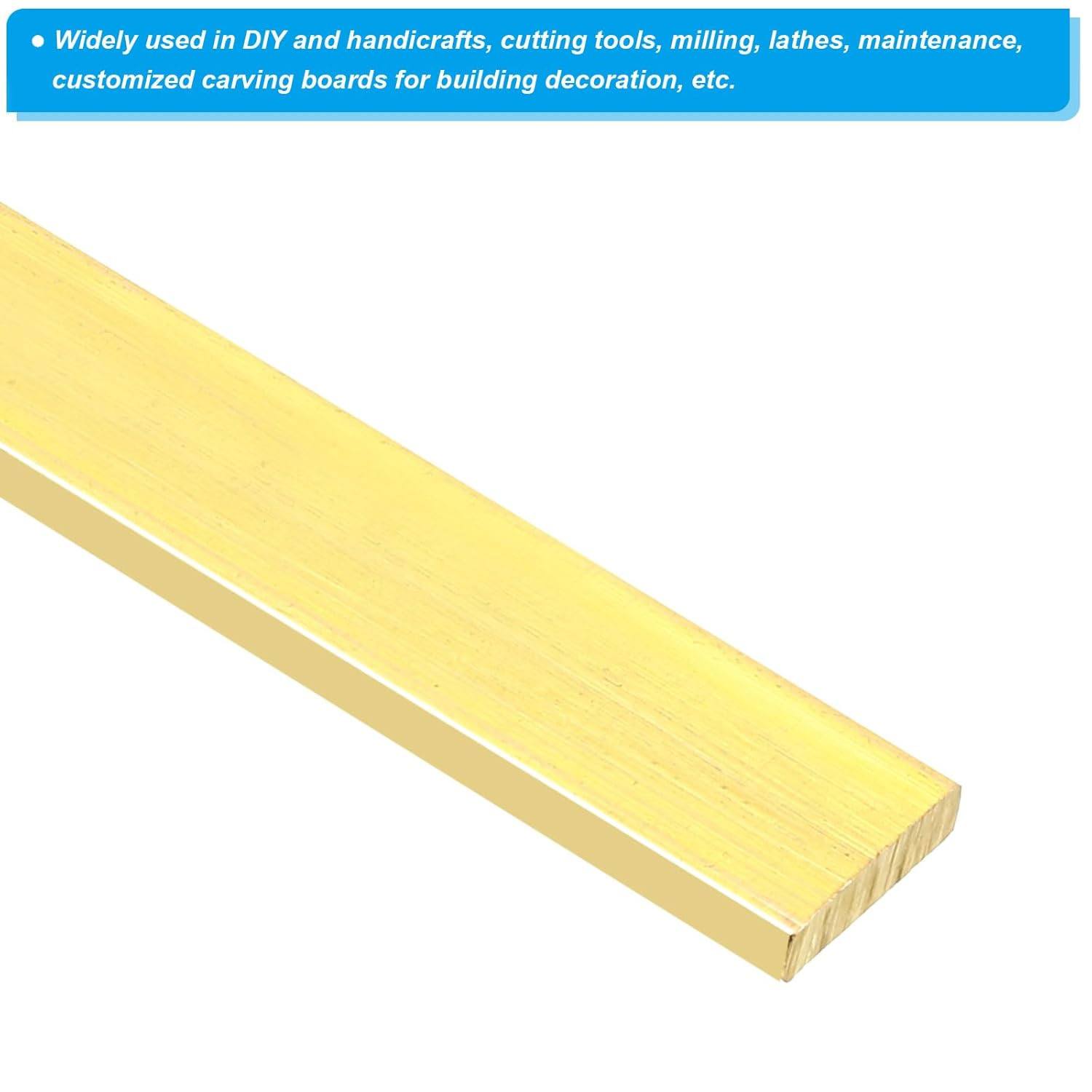 1/8 X 1/2 X 12″ H59 Brass Flat Bar, 2 Pcs Solid Flat Mill Stock for Crafting …