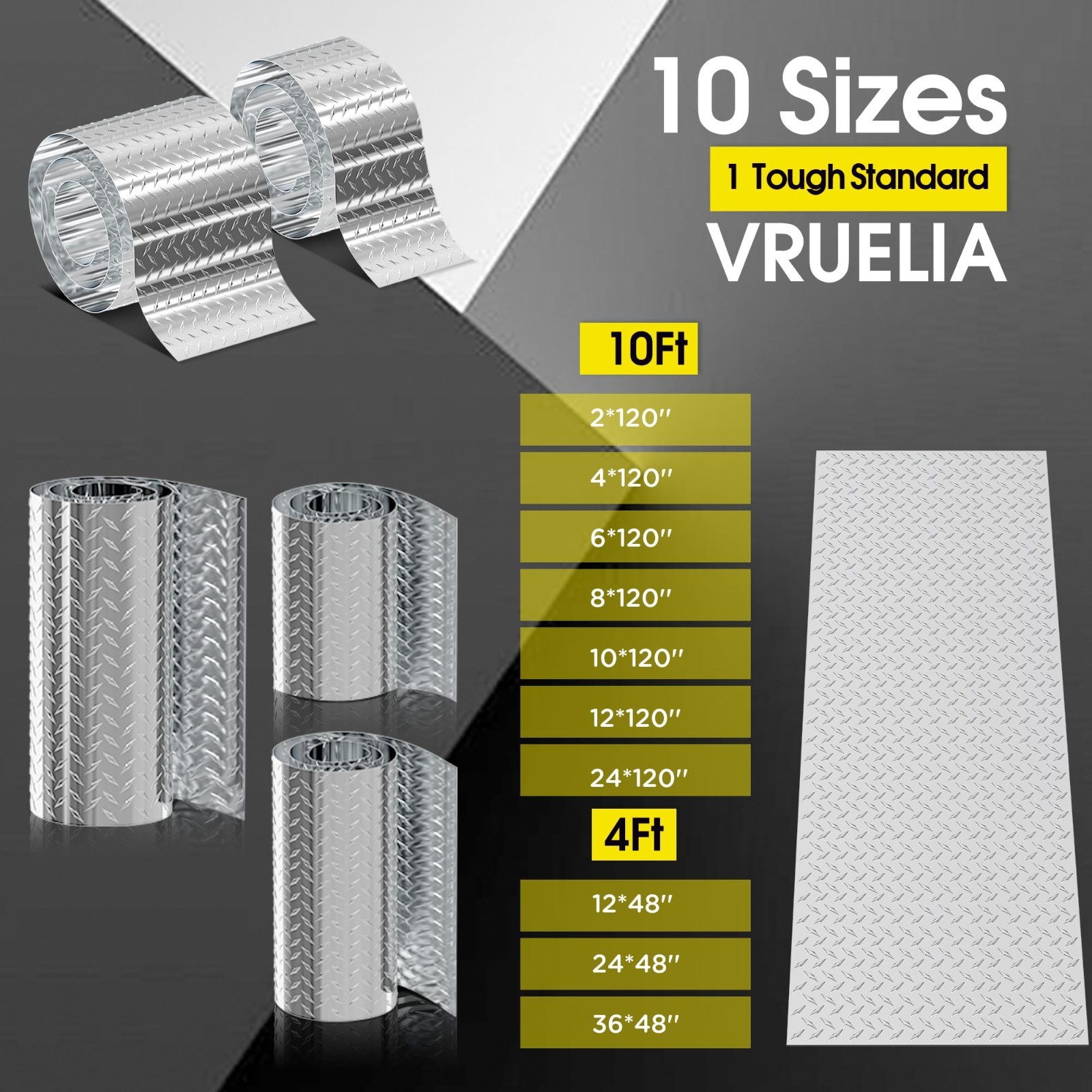 Diamond Plate Aluminum Sheet 0.045″ 3003-H22, 10x120in | RV Floor Repair, Truck