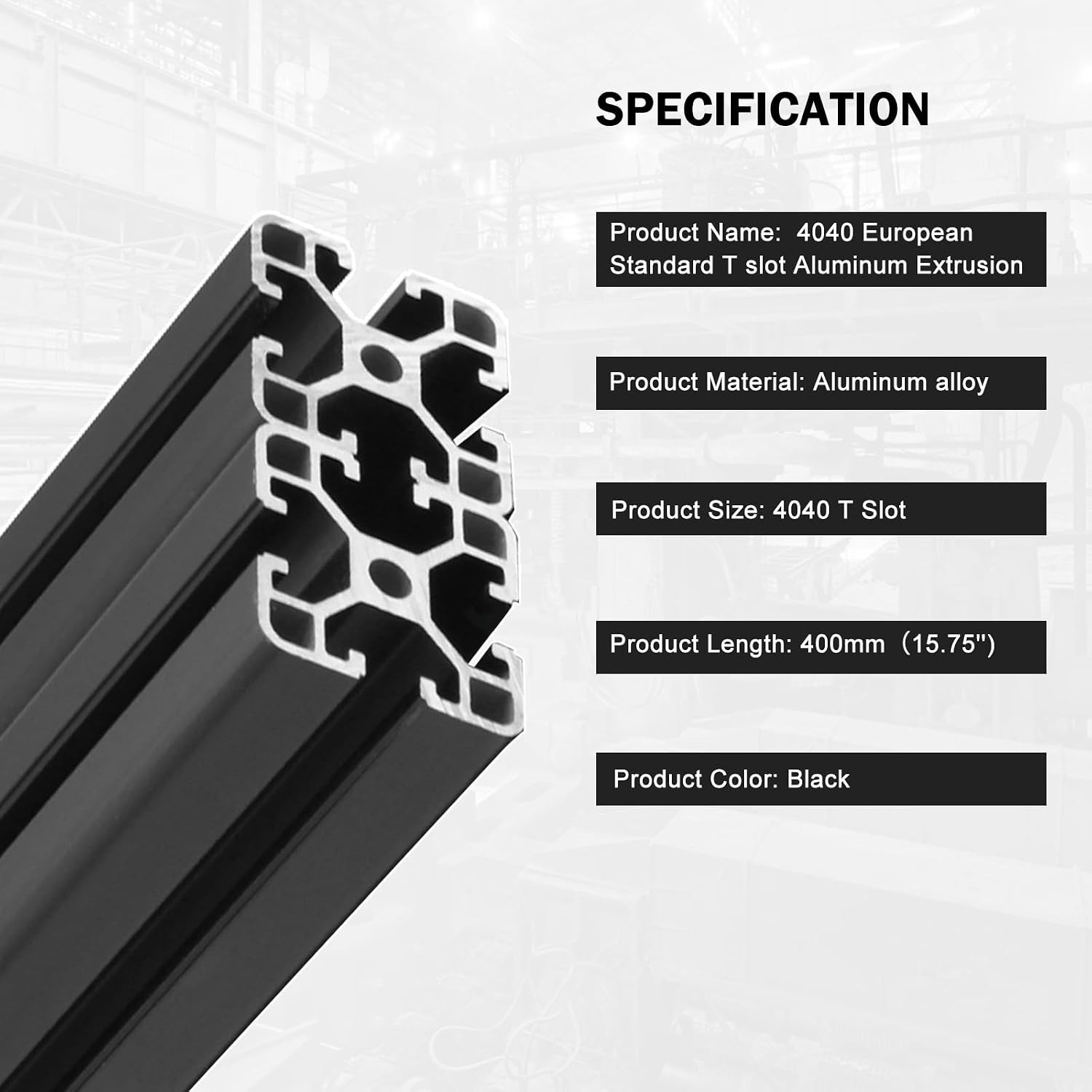 Versatile 4040 T-Slot Aluminum Extrusions 400mm Black – DIY and 3D Printers
