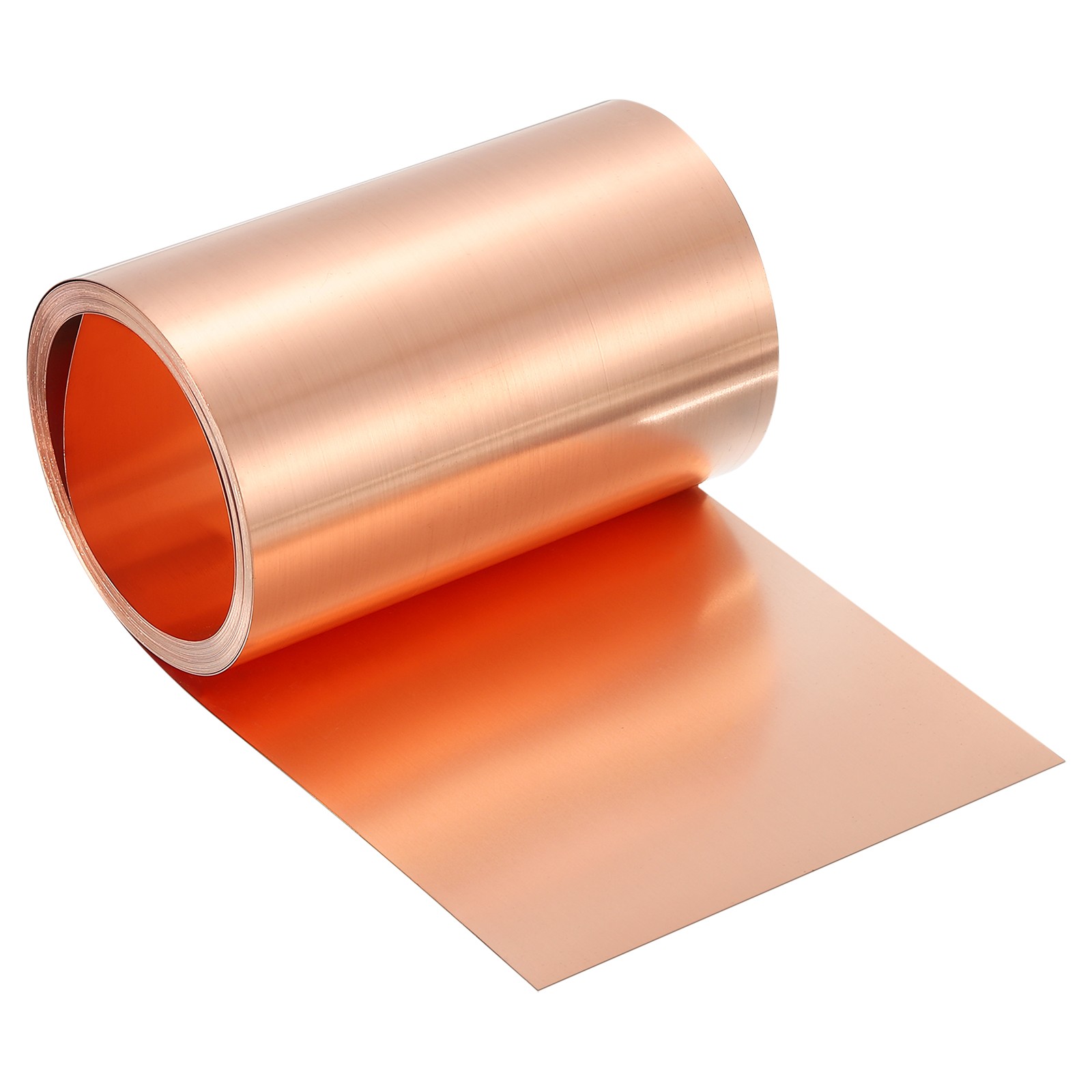 Pure Copper Sheet Roll, 0.2mm 24Ga Thick T2 10Ft x 4in Copper Strip for Craft