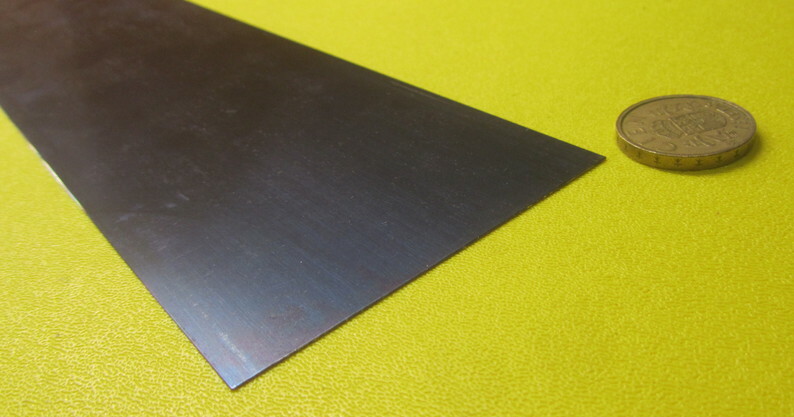 1095 Hard Blue Tempered Spring Steel Shim .016″ Thick x 3.00″ Wide x 72″ Long