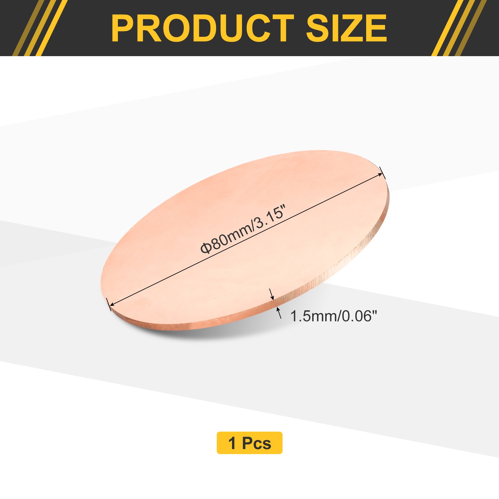 0.06″ Thick 3.1″ Dia Copper Round Plate C1100 Pure Copper Sheet