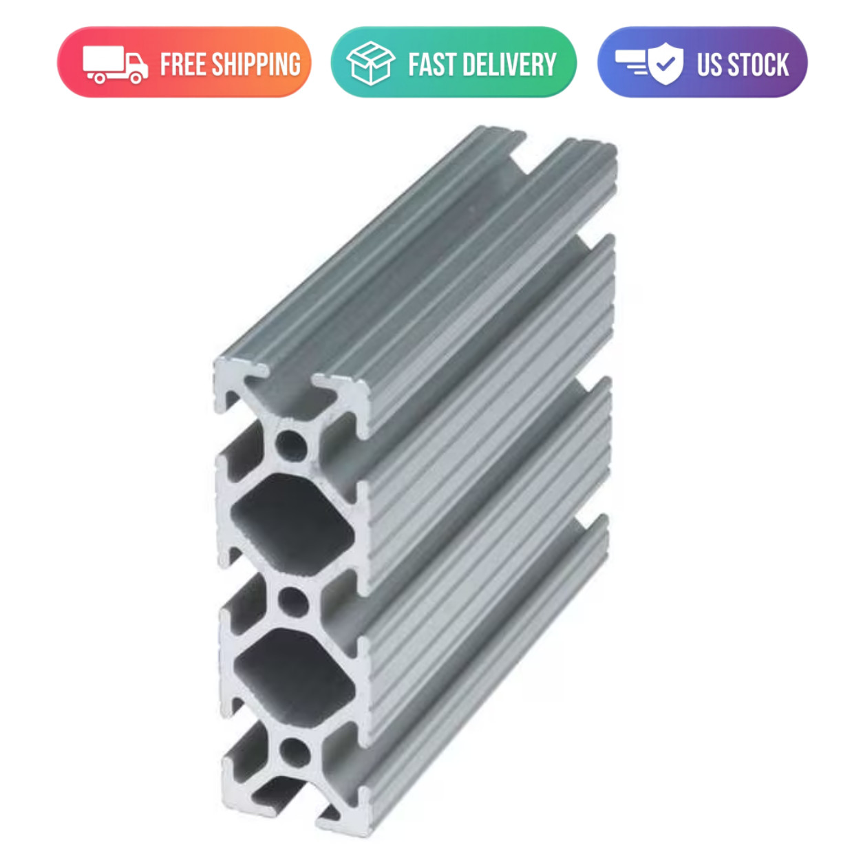 10 S T-Slotted Aluminum Framing Extrusion 1 x 3 x 72 in Anodized