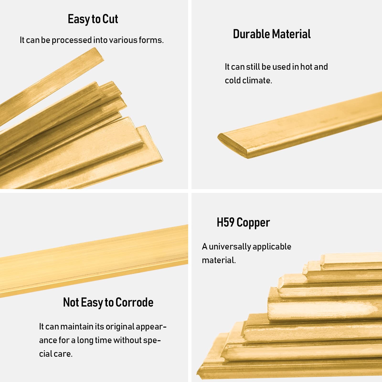 1/8″ x 3/8″ x 8″ Brass Flat Bar, 9 Gauge Metal Brass Sheet Stock for Models, …