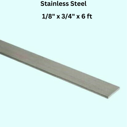Stainless Steel Flat Bar Stock 1/8″ x 3/4″ x 6 Feet Rectangular 304 Mill Finish